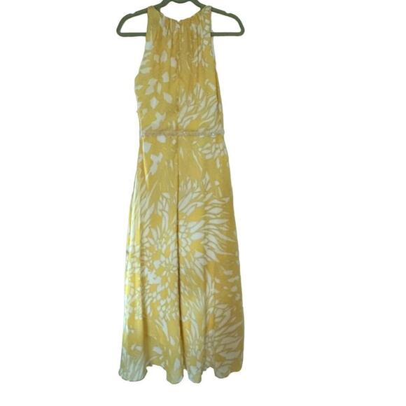Badgley Mischka Yellow Floral  Sleeveless Paradiso Dress, Size 6, NWT - Picture 2 of 6